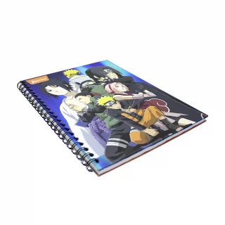 Cuaderno Argollado Tapa Dura Grande 80 Hojas Linea Corriente Naruto Fondo Azul
