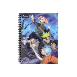 Cuaderno Argollado Tapa Dura Grande 80 Hojas Linea Corriente Naruto Lanza