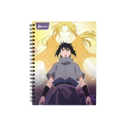 Cuaderno Argollado Tapa Dura Grande 80 Hojas Linea Corriente Naruto Sombra Amarilla
