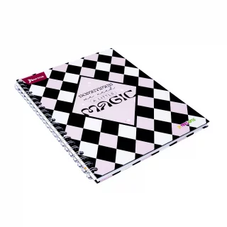 Cuaderno argollado tapa dura grande femenino 80 hojas cuadriculado X-presarte - magic