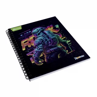 Cuaderno argollado tapa dura grande masculino 80 hojas cuadriculado X-presarte - astronauta