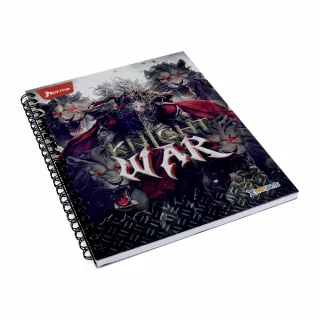 Cuaderno argollado tapa dura grande masculino 80 hojas cuadriculado X-presarte - knight war