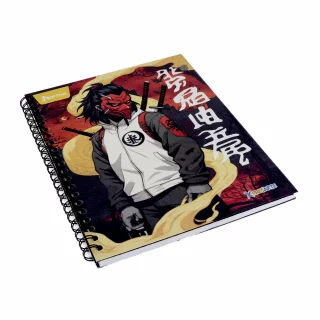 Cuaderno argollado tapa dura grande masculino 80 hojas cuadriculado X-presarte - samurai