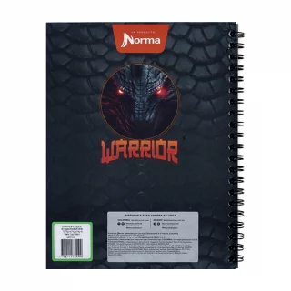 Cuaderno argollado tapa dura grande masculino 80 hojas cuadriculado X-presarte - warrior