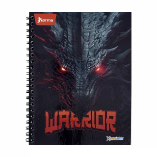 Cuaderno argollado tapa dura grande masculino 80 hojas cuadriculado X-presarte - warrior