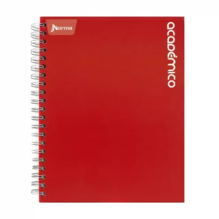 Cuaderno Argollado Tapa Dura Grande Multimateria 7M Cuadriculado Academico Rojo