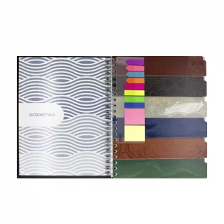 Cuaderno Argollado Tapa Dura Grande Multimateria 7M Cuadriculado Academico Rojo