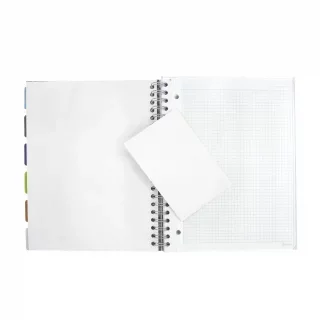 Cuaderno Argollado Tapa Dura Grande Multimaterias 5M Cuadriculado Jean Book