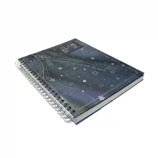 Cuaderno Argollado Tapa Dura Grande Multimaterias 5M Cuadriculado Jean Book - Estrellas