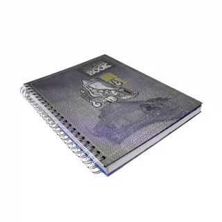 Cuaderno Argollado Tapa Dura Grande Multimaterias 5M Cuadriculado Jean Book - Gris Roto