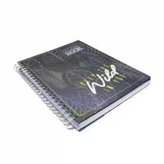 Cuaderno Argollado Tapa Dura Grande Multimaterias 5M Cuadriculado Jean Book - Negro Wild