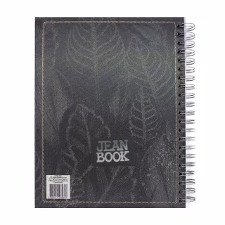 Cuaderno Argollado Tapa Dura Grande Multimaterias 5M Cuadriculado Jean Book - Negro Wild