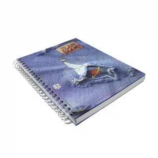 Cuaderno Argollado Tapa Dura Grande Multimaterias 5M Cuadriculado Jean Book - Roto Y Cohete