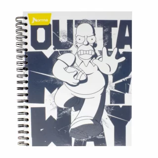 Cuaderno Argollado Tapa Dura Grande Multimaterias 5M Cuadriculado Los Simpsons - Outta My Way