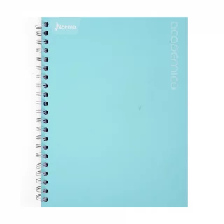 Cuaderno Argollado tapa dura grande Multimaterias 7M Cuadriculado Academico - Aguamarina