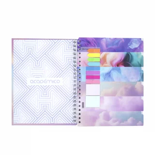 Cuaderno Argollado tapa dura grande Multimaterias 7M Cuadriculado Academico - Azul Claro