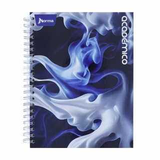 Cuaderno Argollado tapa dura grande Multimaterias 7M Cuadriculado Academico - Humo Azul Y Blanco