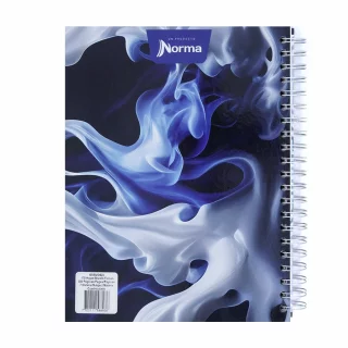 Cuaderno Argollado tapa dura grande Multimaterias 7M Cuadriculado Academico - Humo Azul Y Blanco