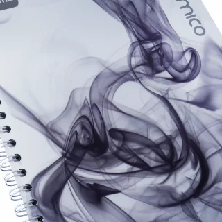 Cuaderno Argollado tapa dura grande Multimaterias 7M Cuadriculado Academico - Humo Negro