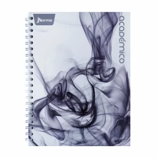 Cuaderno Argollado tapa dura grande Multimaterias 7M Cuadriculado Academico - Humo Negro