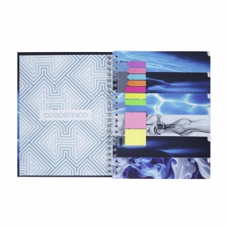 Cuaderno Argollado tapa dura grande Multimaterias 7M Cuadriculado Academico - Resplandor Azul Oscuro