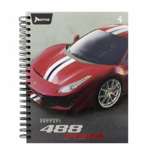 Cuaderno Argollado Tapa Dura Grande Multimaterias 7M Cuadriculado Ferrari - 488 Pista