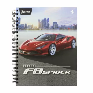 Cuaderno Argollado Tapa Dura Grande Multimaterias 7M Cuadriculado Ferrari - F8 Spider