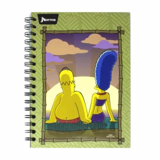Cuaderno Argollado Tapa Dura Grande Multimaterias 7M Cuadriculado Los Simpsons - Atardecer