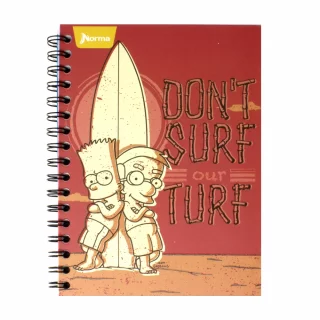 Cuaderno Argollado Tapa Dura Grande Multimaterias 7M Cuadriculado Los Simpsons - Don'T Surf