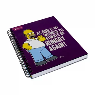 Cuaderno Argollado tapa dura grande Multimaterias 7M Cuadriculado Los Simpsons - Hungry Again