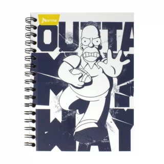 Cuaderno Argollado Tapa Dura Grande Multimaterias 7M Cuadriculado Los Simpsons - Outta My Way