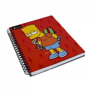 Cuaderno Argollado tapa dura grande Multimaterias 7M Cuadriculado Los Simpsons - Rayos Rojos