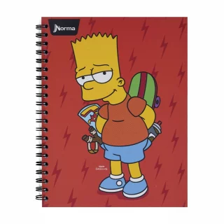 Cuaderno Argollado tapa dura grande Multimaterias 7M Cuadriculado Los Simpsons - Rayos Rojos