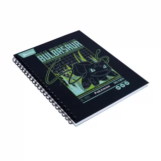 Cuaderno Argollado tapa dura grande Pokemon 80 Hojas Cuadriculado - Bulbasaur 0001