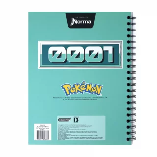 Cuaderno Argollado tapa dura grande Pokemon 80 Hojas Cuadriculado - Bulbasaur 0001