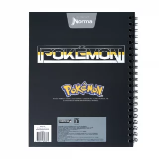 Cuaderno Argollado tapa dura grande Pokemon 80 Hojas Cuadriculado - Caritas