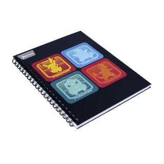 Cuaderno Argollado tapa dura grande Pokemon 80 Hojas Linea Corriente - Cuadros X 4