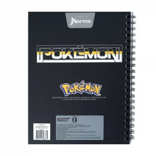 Cuaderno Argollado tapa dura grande Pokemon 80 Hojas Linea Corriente - Cuadros X 4