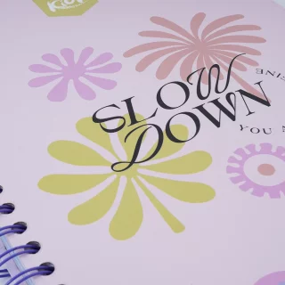 Cuaderno Argollado tapa dura Kiut grande 160 Hojas 5M Mixto Slow Down