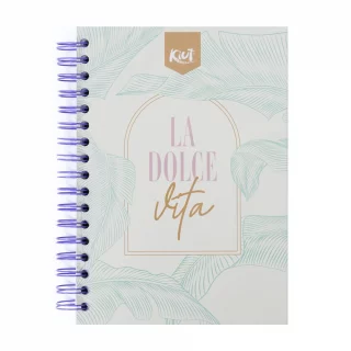 Cuaderno Argollado tapa dura Kiut mediano 160 Hojas 5M Cuadriculado La Dolce Vita