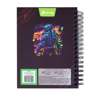 Cuaderno argollado tapa dura masculino mediano 7M cuadriculado X-presarte - astronauta