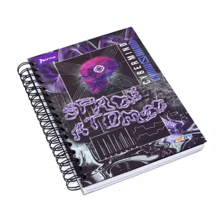 Cuaderno argollado tapa dura masculino mediano 7M cuadriculado X-presarte - space atomic