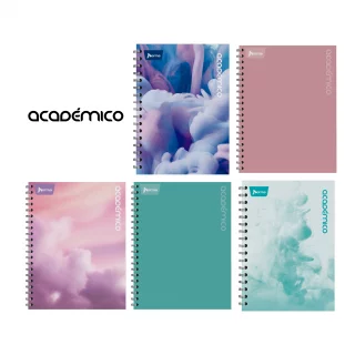 Cuaderno Argollado Tapa Dura Mediano 5 Materias Cuadriculado Academico