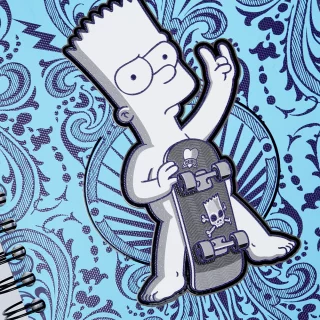 Cuaderno Argollado Tapa Dura Mediano 7 Materias Cuadriculado Los Simpsons