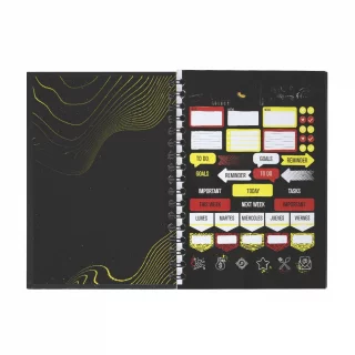 Cuaderno Argollado Tapa Dura Mediano 80 Hojas Cuadriculado Deep Dark