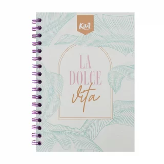 Cuaderno argollado tapa dura mediano 80 hojas cuadriculado Kiut la dolce vita