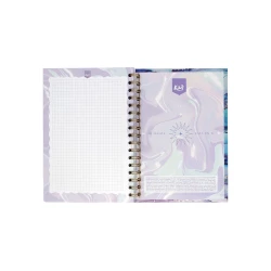 Cuaderno Argollado Tapa Dura Mediano 80 Hojas Cuadriculado Kiut Platino Take Your Time