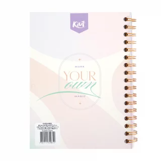 Cuaderno argollado tapa dura mediano 80 hojas cuadriculado Kiut soft girl era