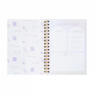 Cuaderno argollado tapa dura mediano 80 hojas cuadriculado Kiut soft girl era