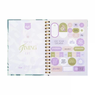 Cuaderno argollado tapa dura mediano 80 hojas cuadriculado Kiut soft girl era